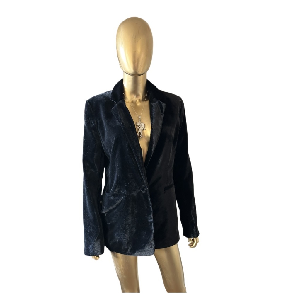 Halogen Black Velvet Blazer Women’s Size Medium